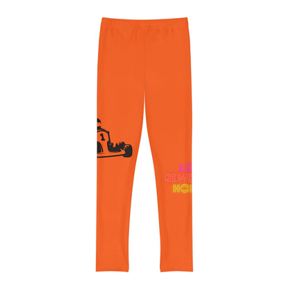 Youth Full-Length Leggings: Racing Orange