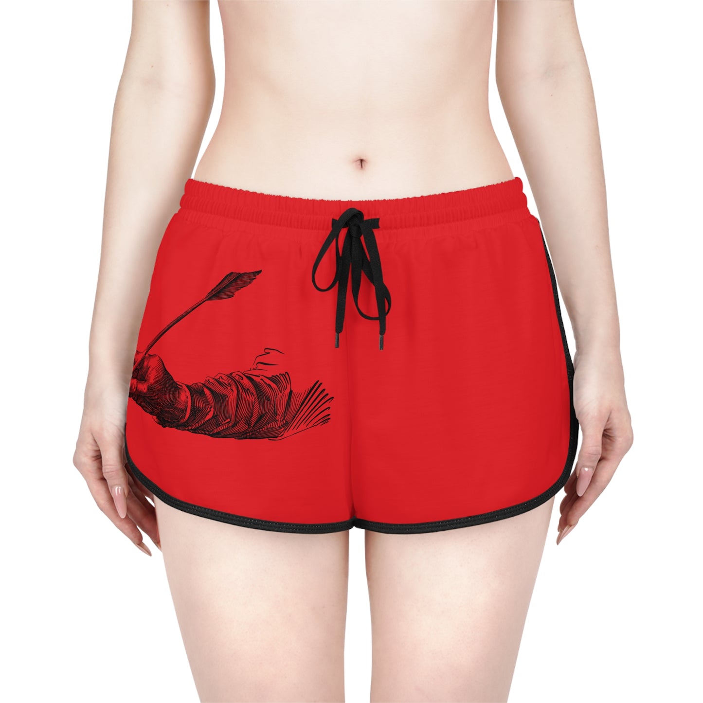 Women's Relaxed Shorts: Writing Red