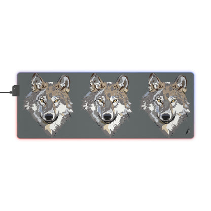 LED Gaming Mouse Pad: Wolves Dark Grey