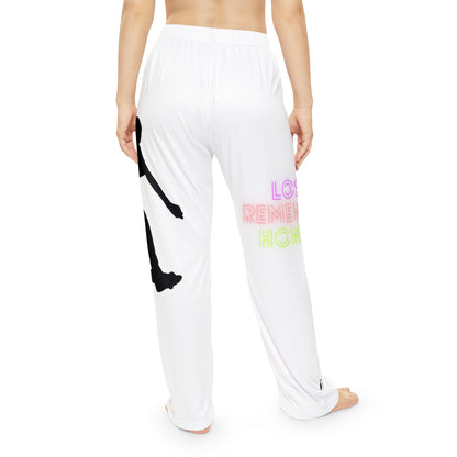 Pambabaeng Pajama Pants: Skateboarding White 