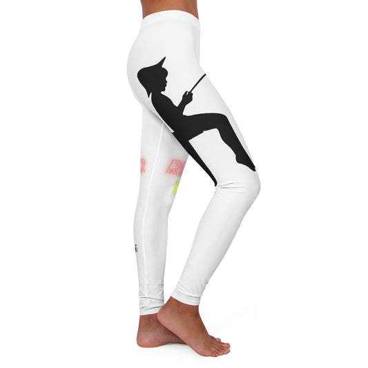 Women's Spandex Leggings: Fishing White