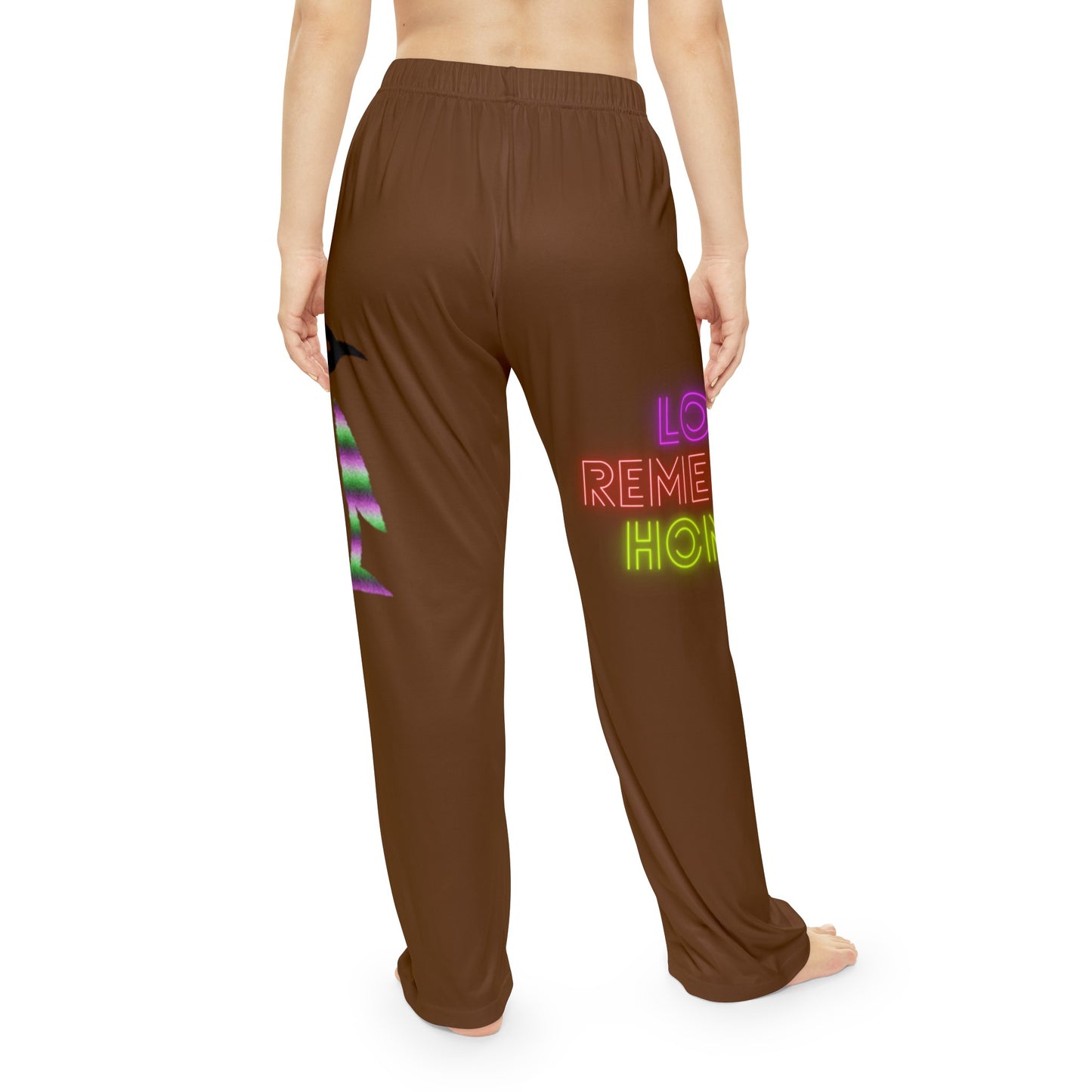 Women's Pajama Pants: Crazy Penguin World Logo Brown