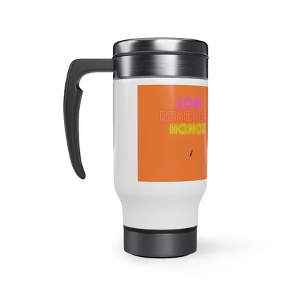 Stainless Steel Travel Mug with Handle, 14oz: Volleyball Crusta