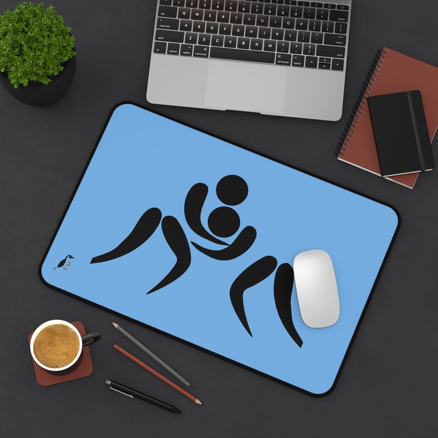 Desk Mat: Wrestling Lite Blue