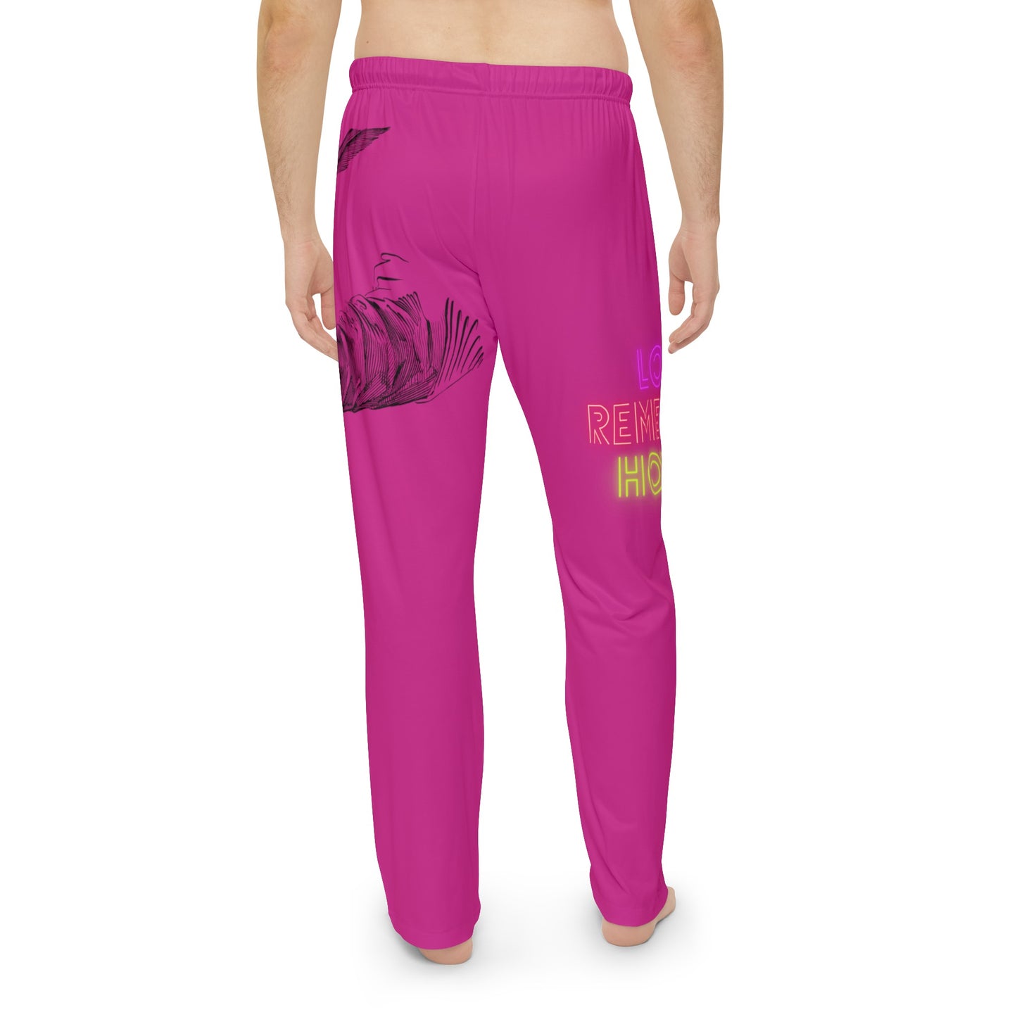 Men's Pajama Pants: Writing Pink