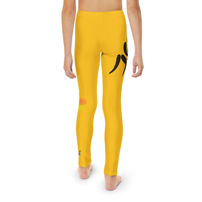 Youth Full-Length Leggings: Wrestling Yellow