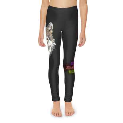 Youth Full-Length Leggings: Wolves Black