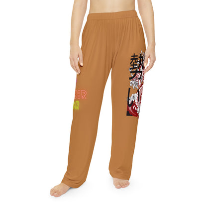 Women's Pajama Pants: Dragons Lite Brown