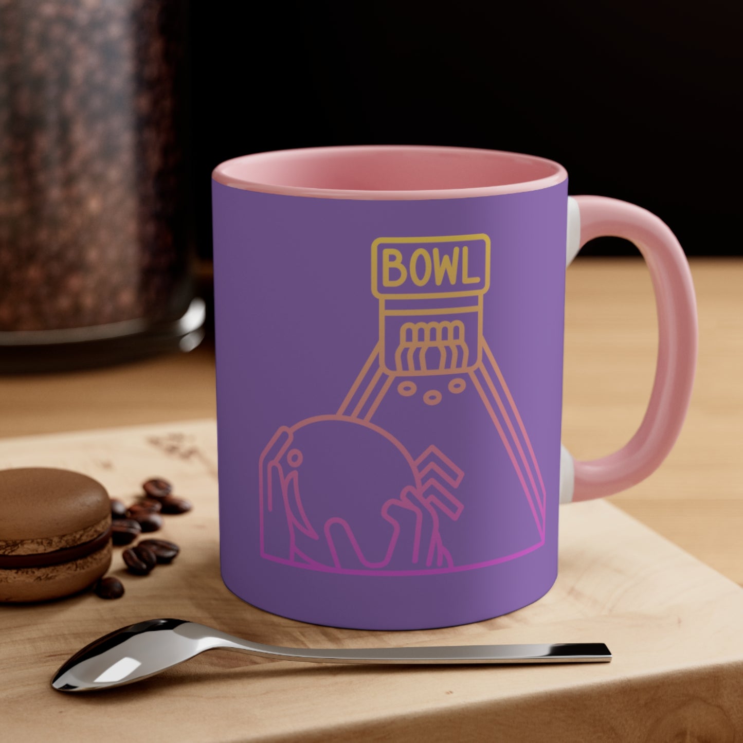 Accent Coffee Mug, 11oz: Bowling Lite Purple