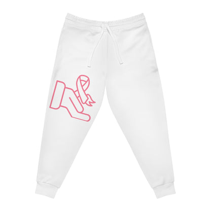 Athletic Joggers: Fight Cancer White