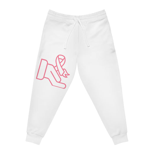 Athletic Joggers: Fight Cancer White