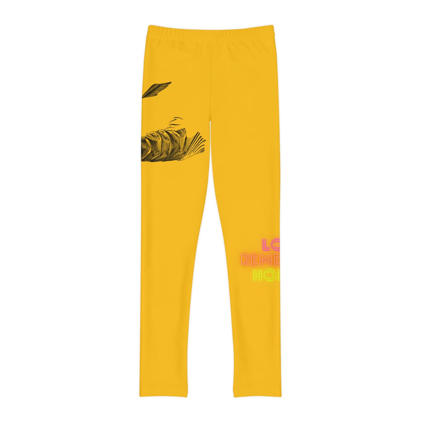 Youth Full-Length Leggings: Writing Yellow