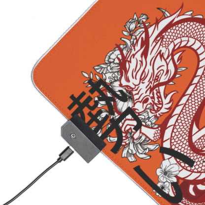 LED Gaming Mouse Pad: Dragons Orange