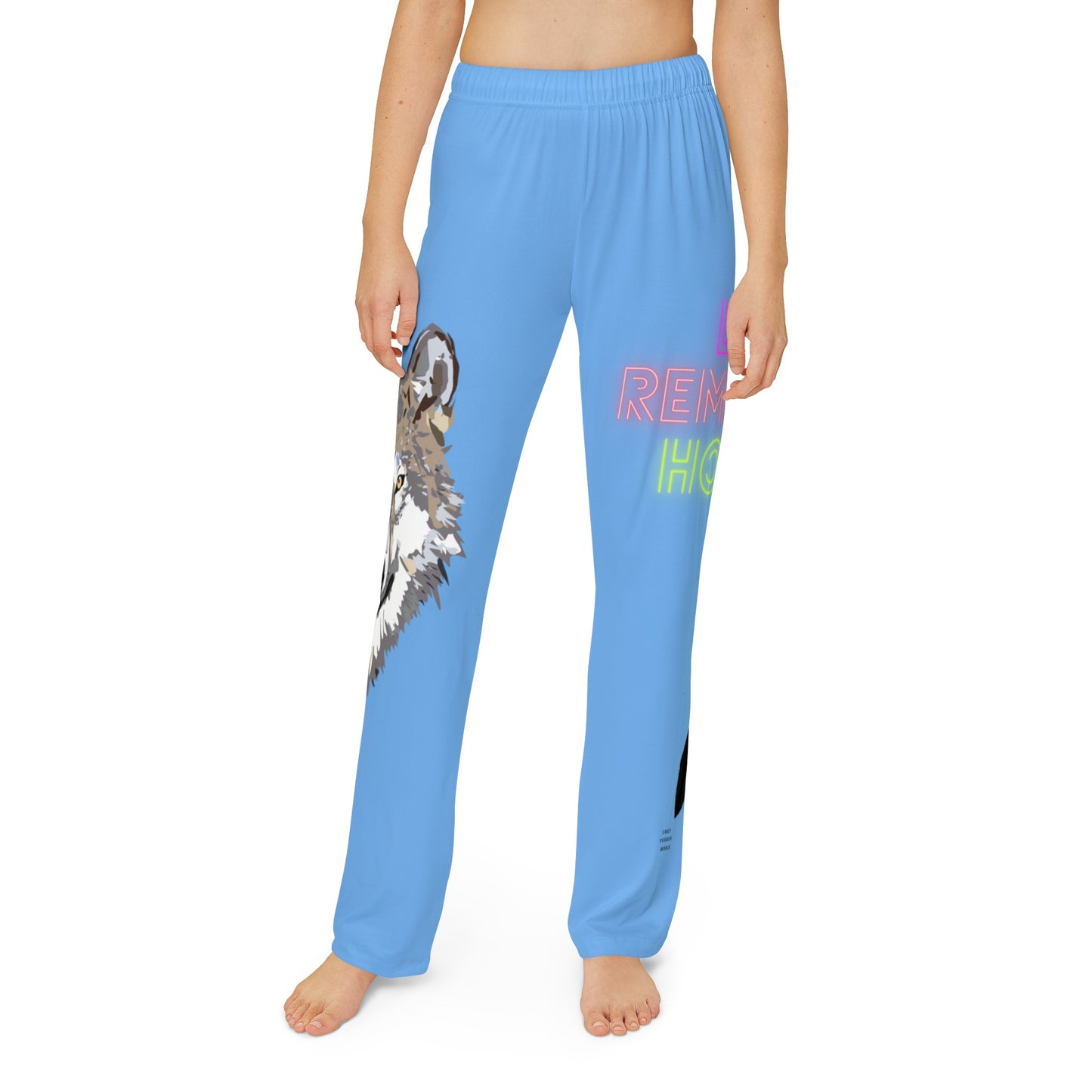 Kids Pajama Pants: Wolves Lite Blue