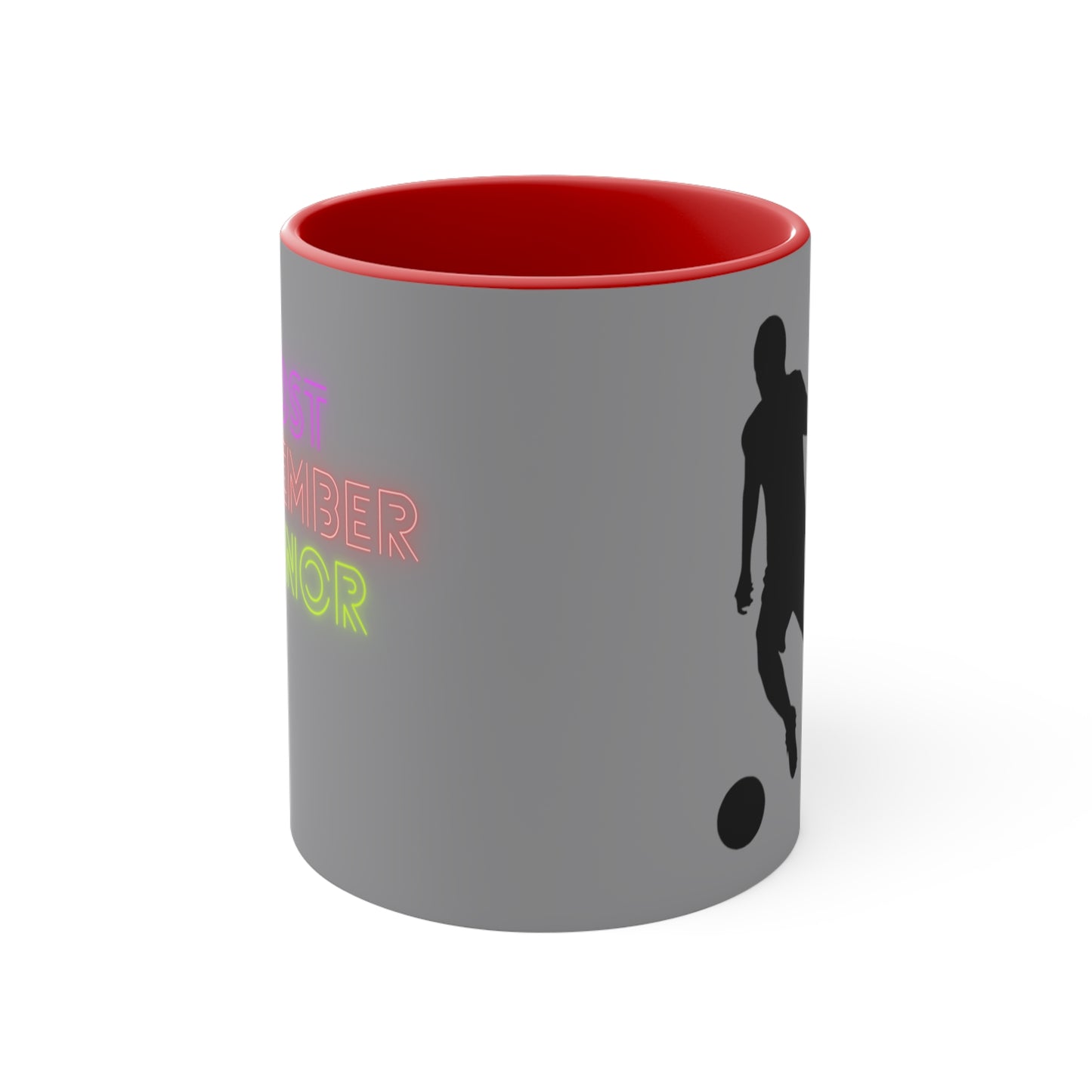 Accent Coffee Mug, 11oz: Soccer Grey