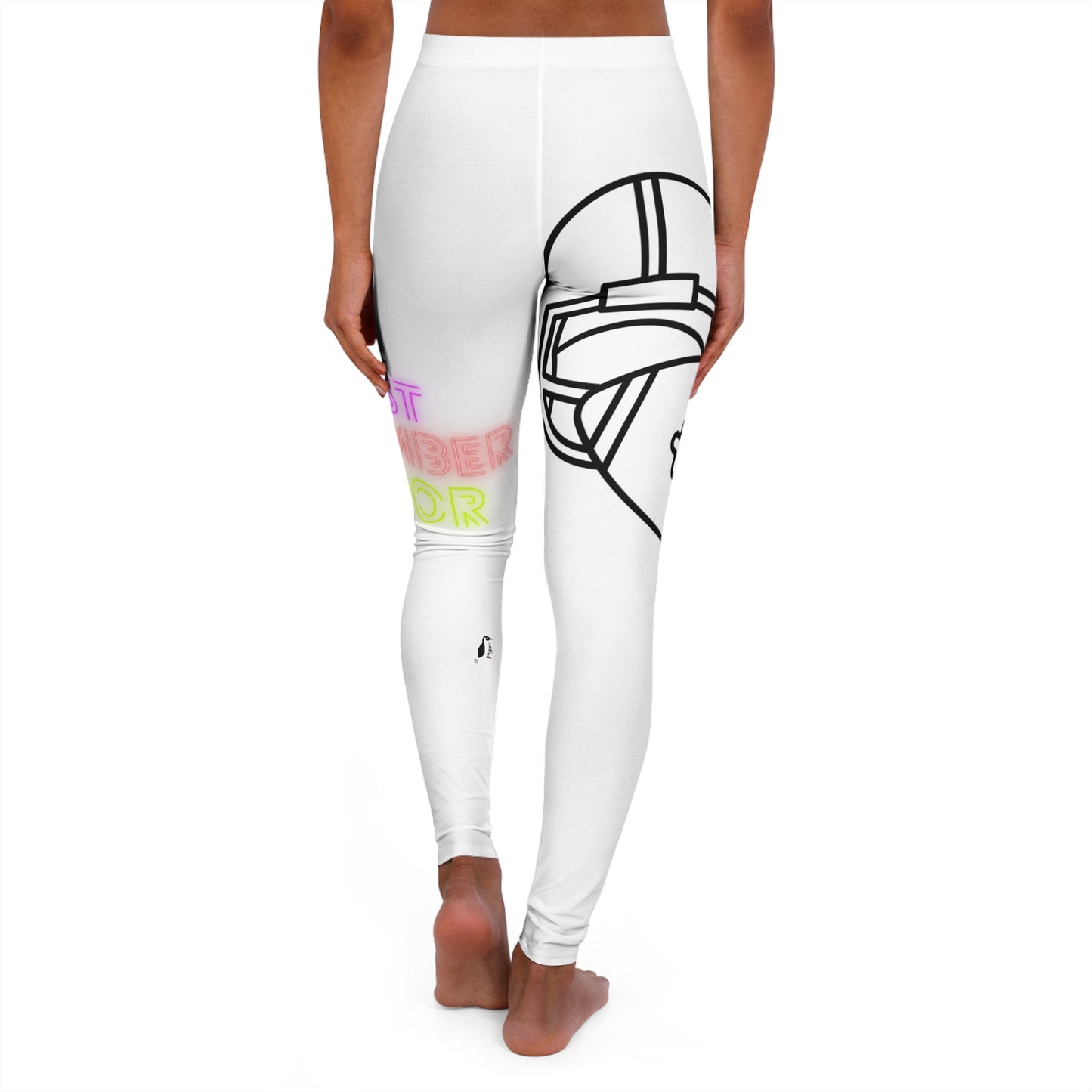 Women's Spandex Leggings: Football White