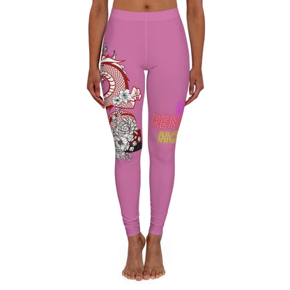 Women's Spandex Leggings: Dragons Lite Pink