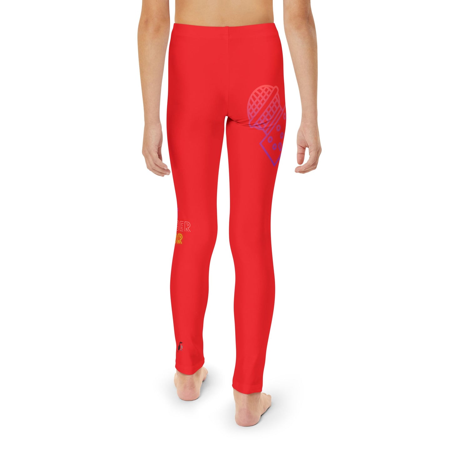 Youth Full-Length Leggings: Music Red