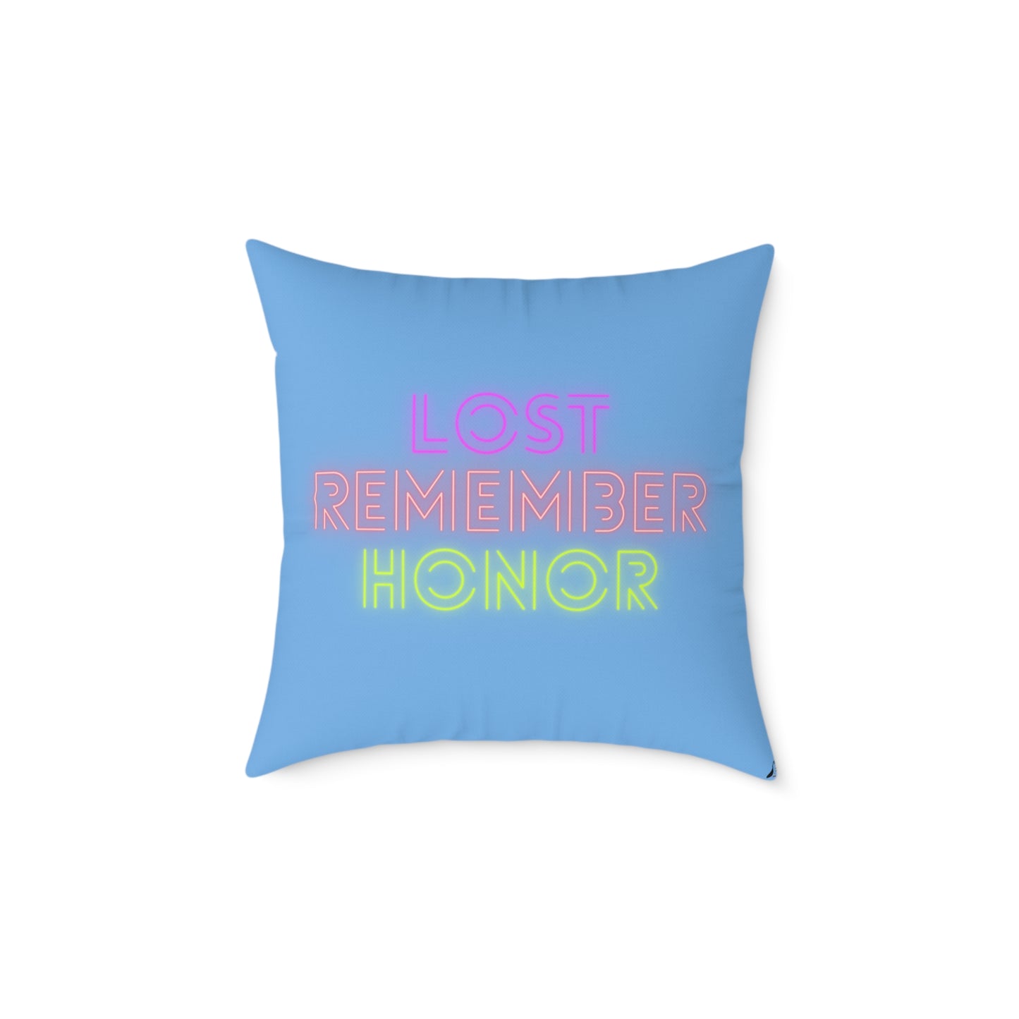 Spun Polyester Pillow: Fight Cancer Lite Blue