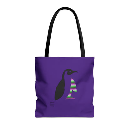 Tote Bag: Crazy Penguin World Logo Purple