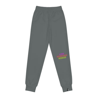 Youth Joggers: Writing Dark Grey