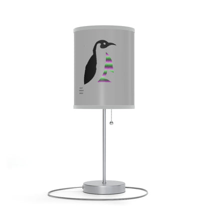 Lamp on a Stand, US|CA plug: Crazy Penguin World Logo Lite Grey