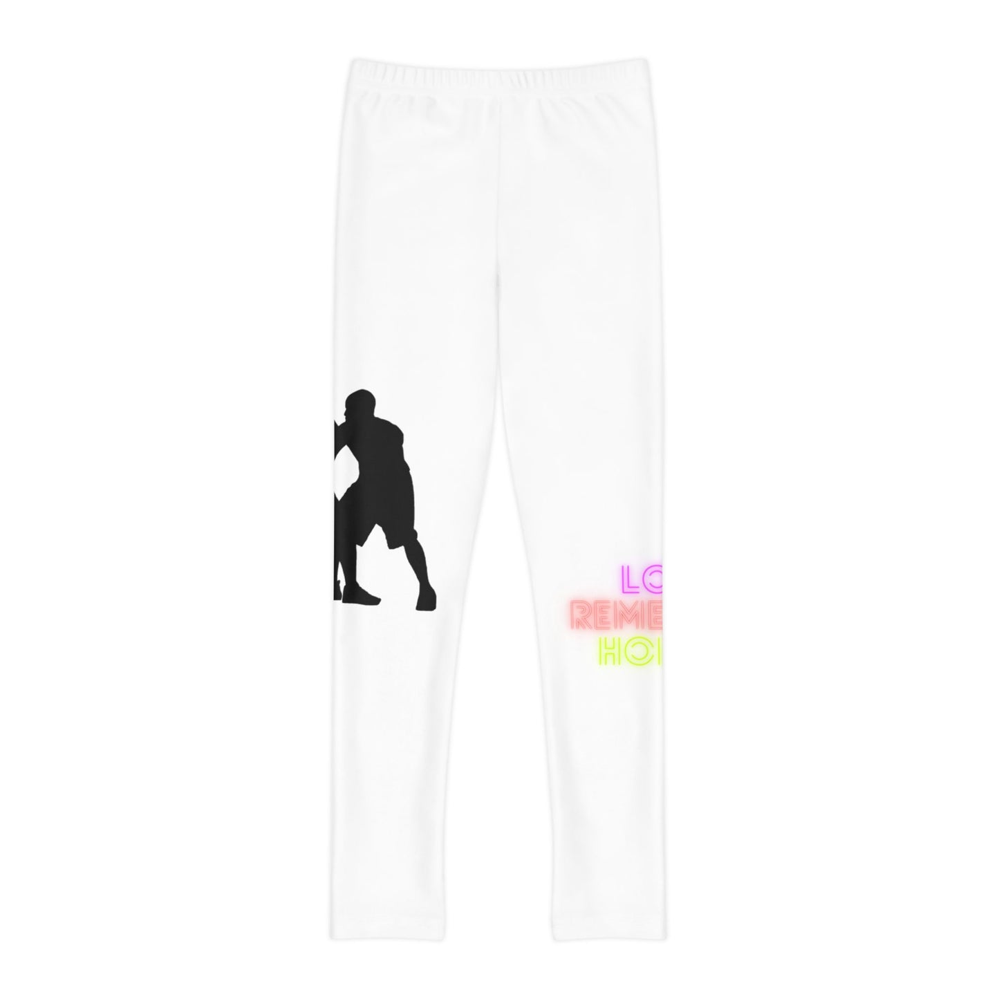 Youth Full-Length Leggings: Basketball White