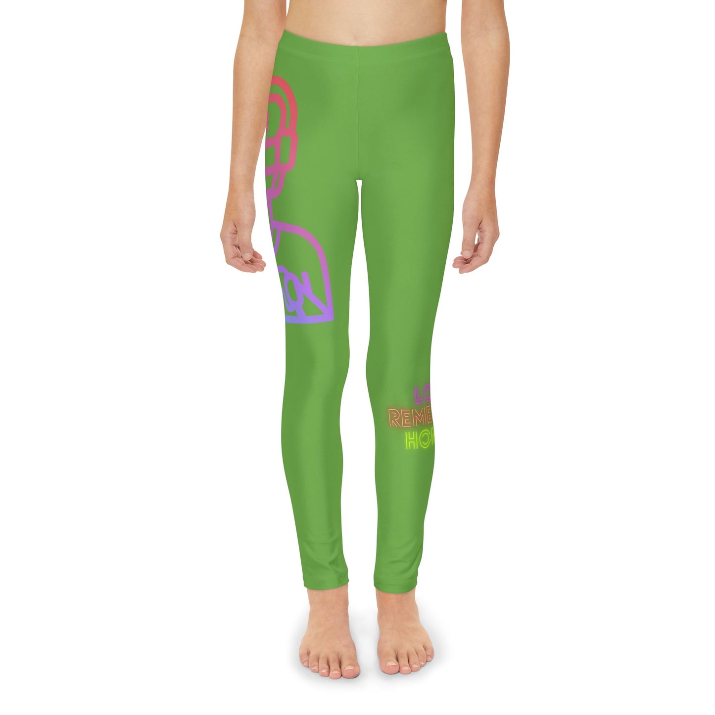 Youth Full-Length Leggings: Gaming Green