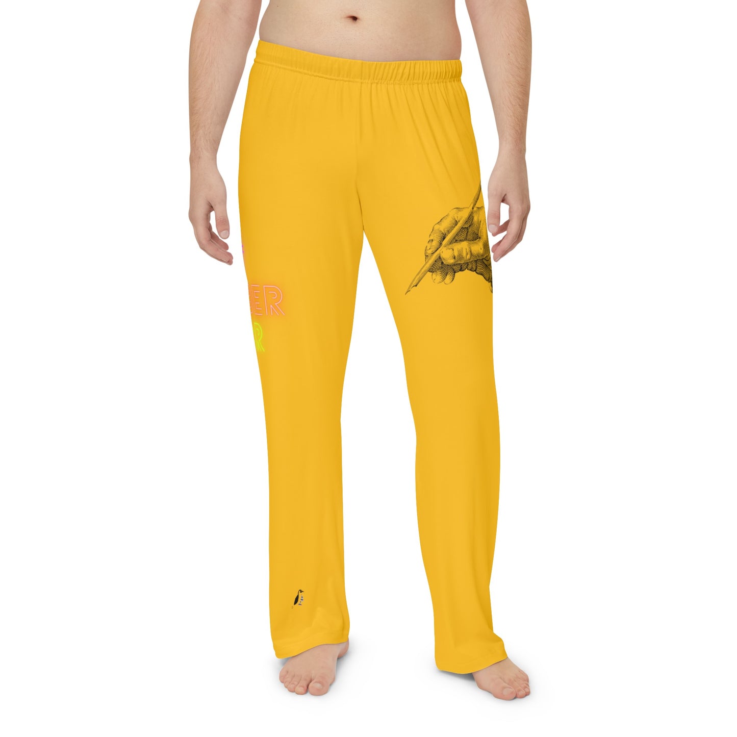 Men's Pajama Pants: Writing Yellow