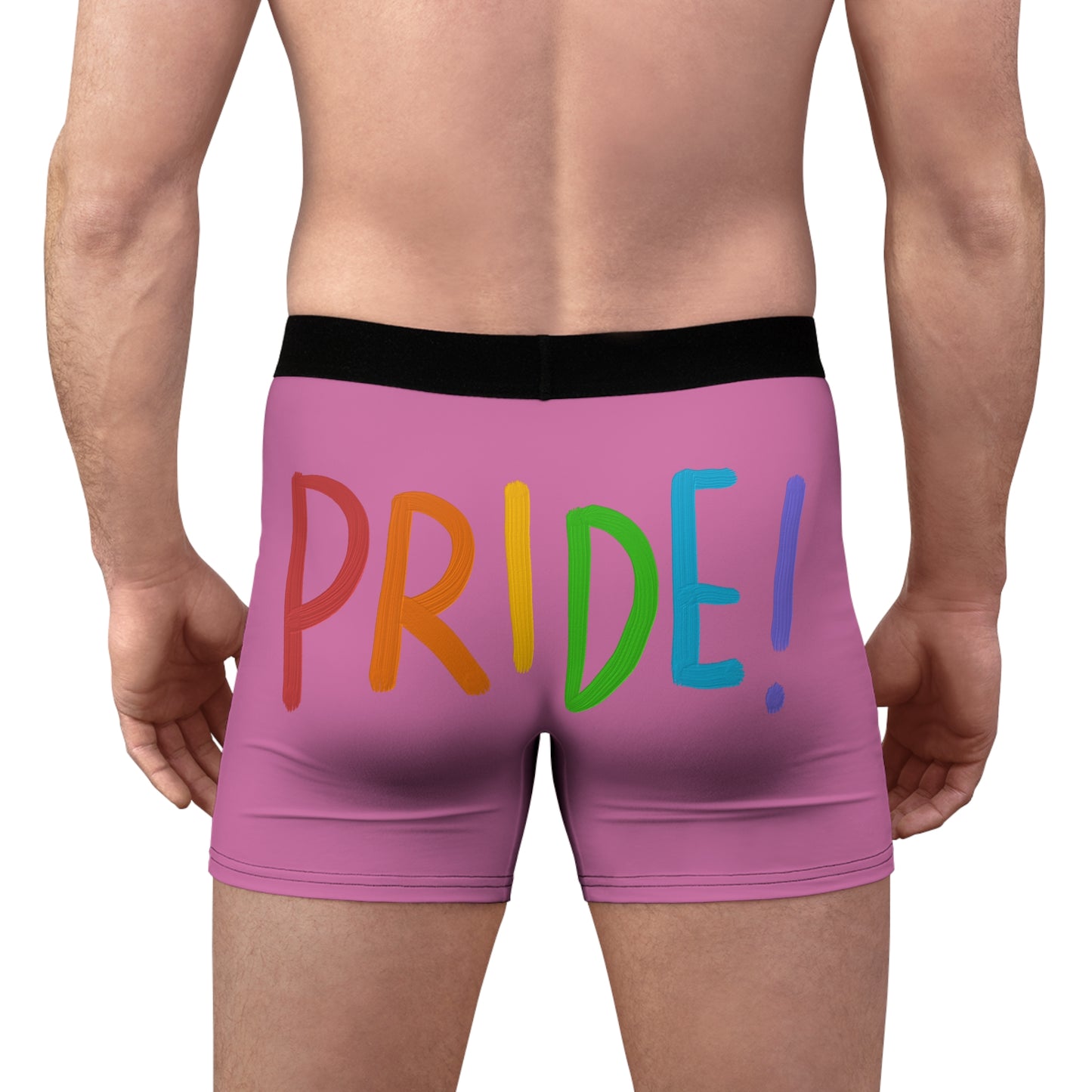 Men's Boxer Briefs: LGBTQ Pride Lite Pink