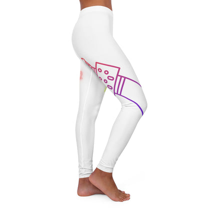 Women's Spandex Leggings: Music White