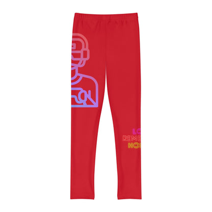 Youth Full-Length Leggings: Gaming Dark Red