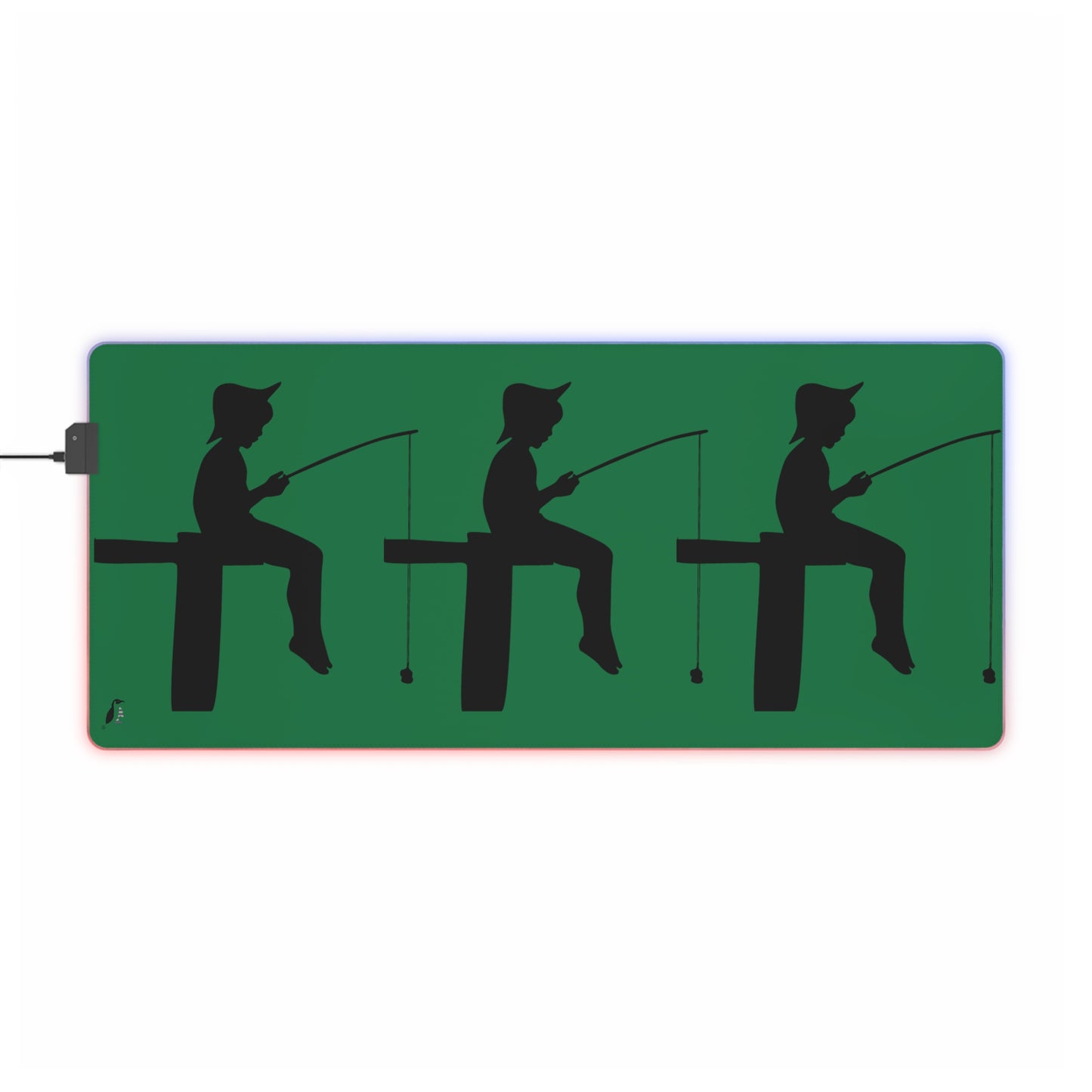 LED Gaming Mouse Pad: Fishing Dark Green