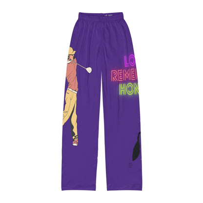 Kids Pajama Pants: Golf Purple