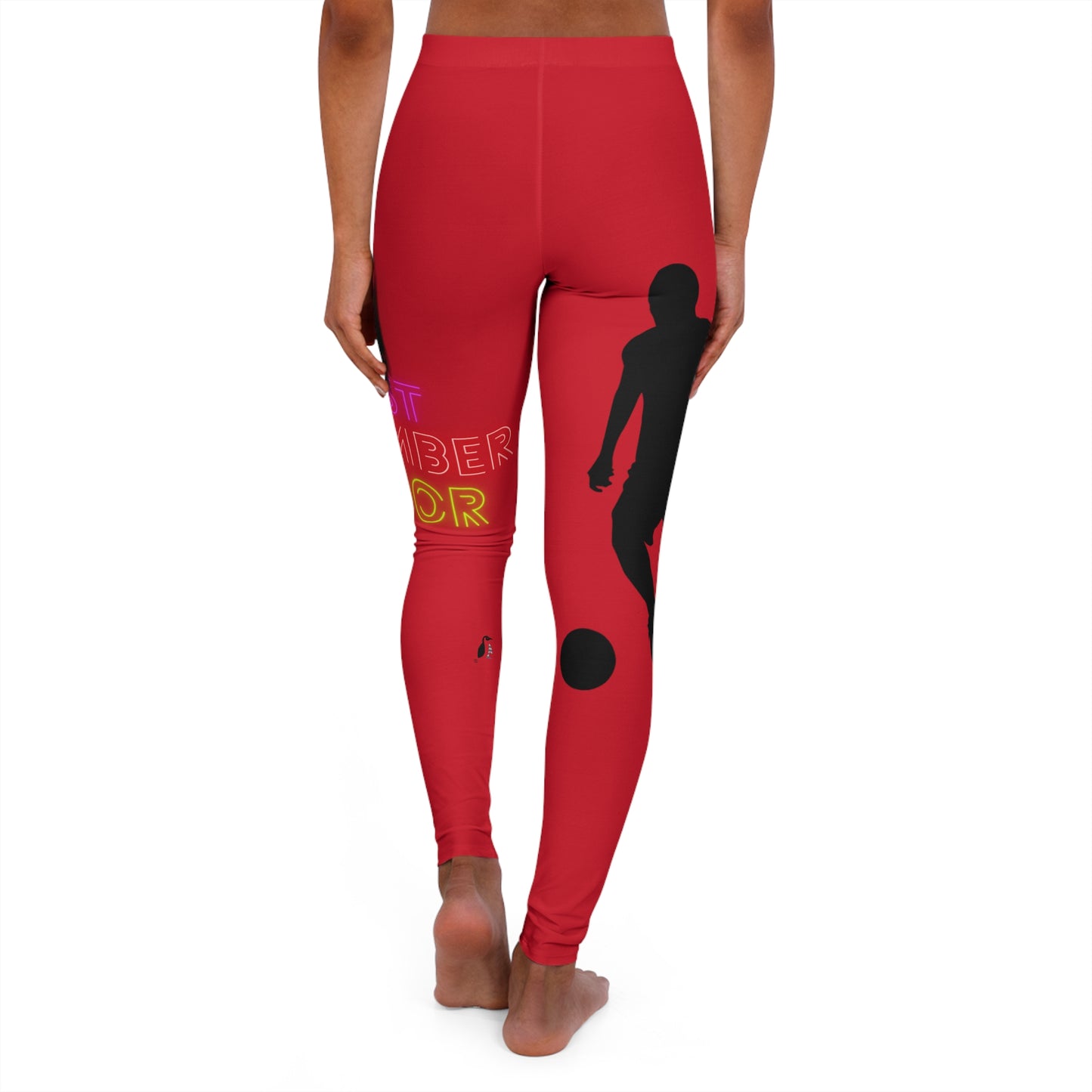 Women's Spandex Leggings: Soccer Dark Red