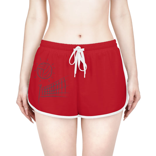 Women's Relaxed Shorts: Volleyball Dark Red