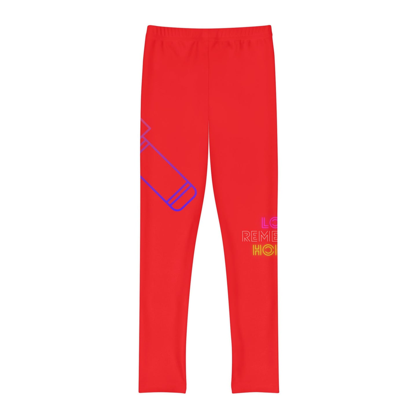 Youth Full-Length Leggings: Music Red