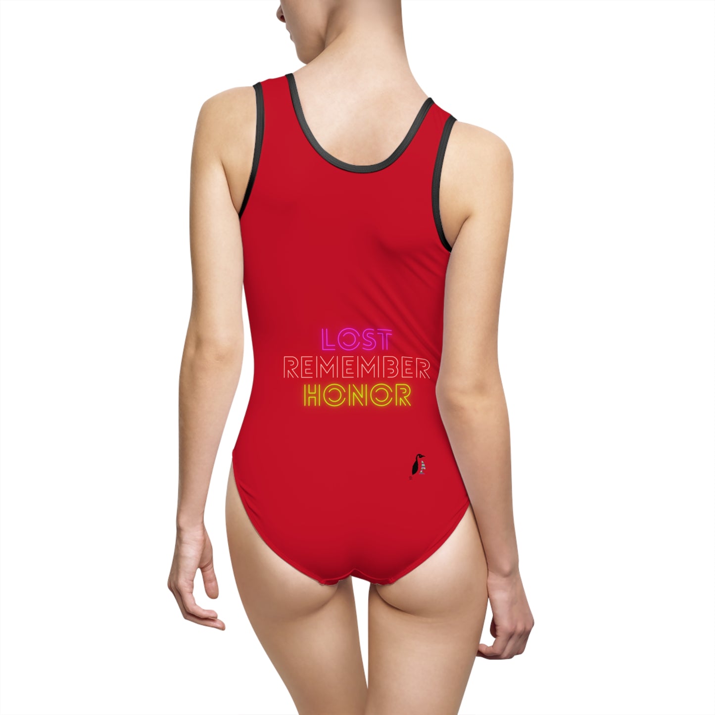 Women's Classic One-Piece Swimsuit Gaming Dark Red