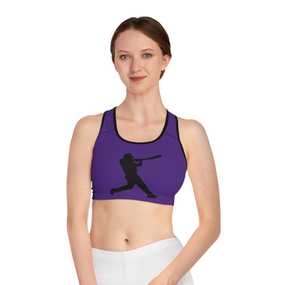 Sports Bra: Baseball Purple