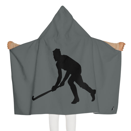Youth Hooded Towel: Hockey Dark Grey