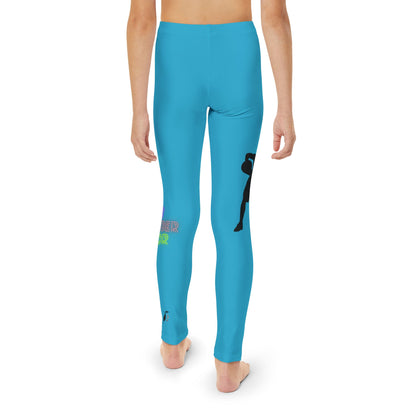 Youth Full-Length Leggings: Basketball Turquoise