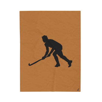 Velveteen Plush Blanket: Hockey Lite Brown