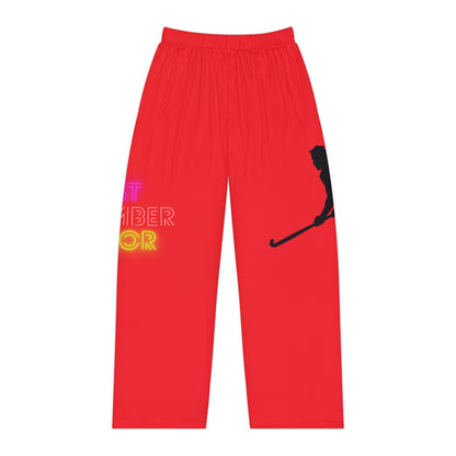 Pambabaeng Pajama Pantalon: Hockey Red