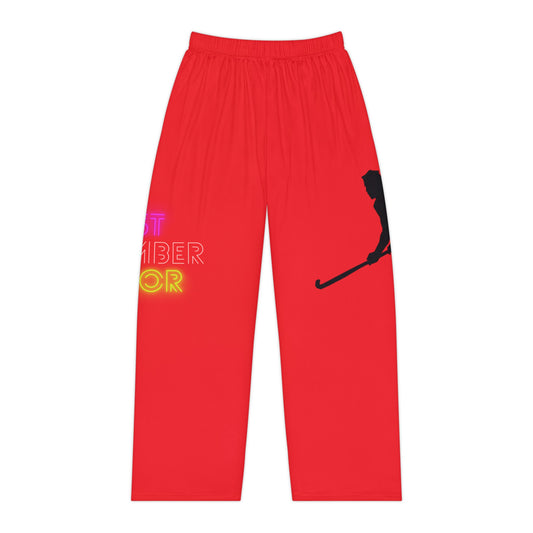 Pambabaeng Pajama Pantalon: Hockey Red