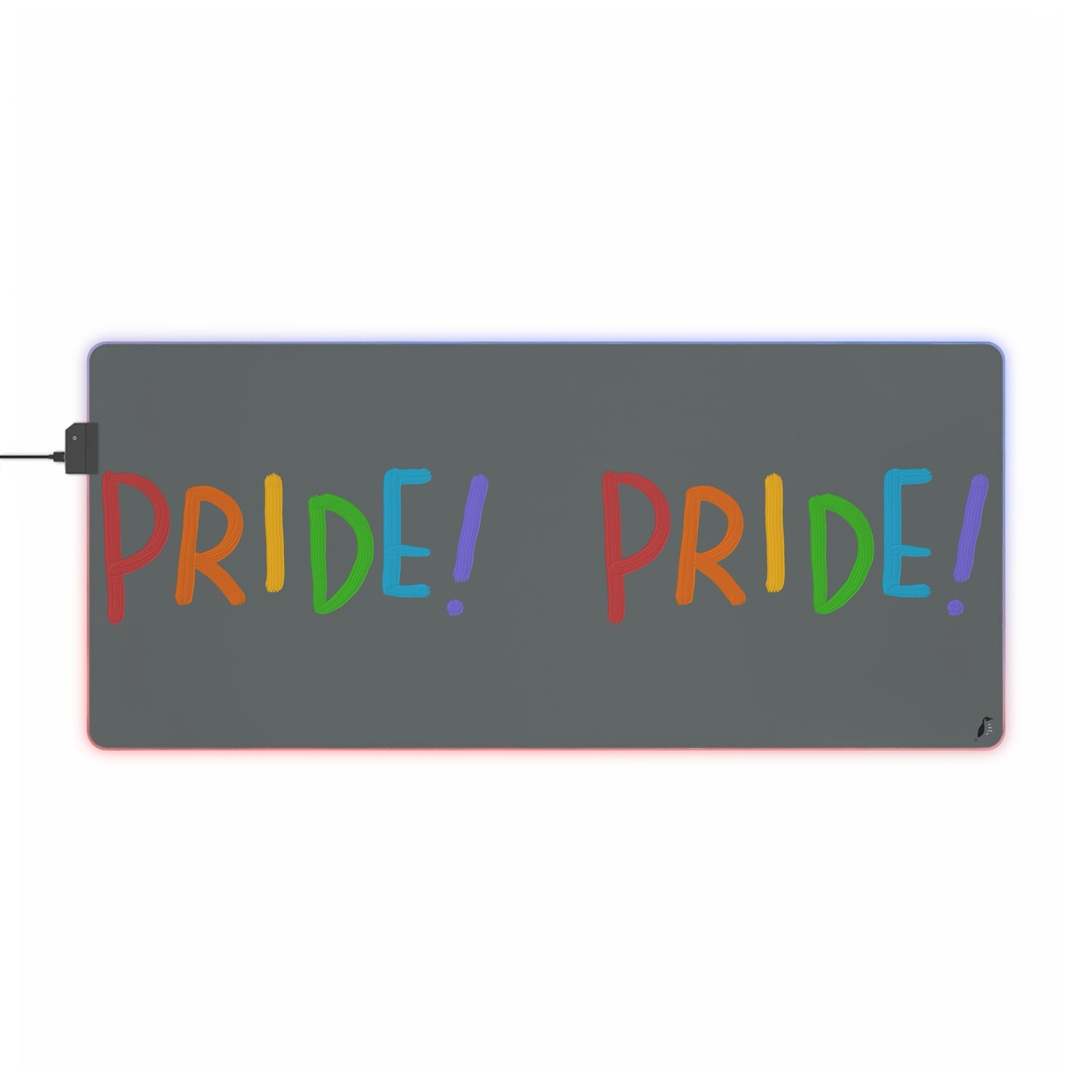 LED Gaming Mouse Pad: LGBTQ Pride Dark Grey