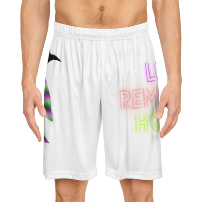 Basketball Shorts: Crazy Penguin World Logo White