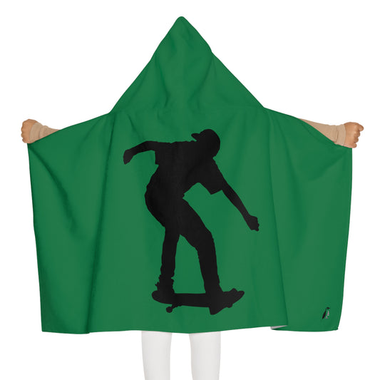 Youth Hooded Towel: Skateboarding Dark Green
