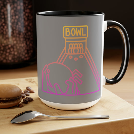 Two-Tone Coffee Mugs, 15oz: Bowling Grey