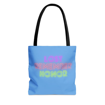 Tote Bag: Lost Remember Honor Lite Blue