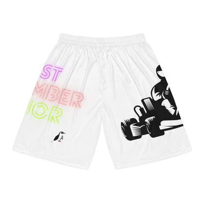 Basketball Shorts: Racing White